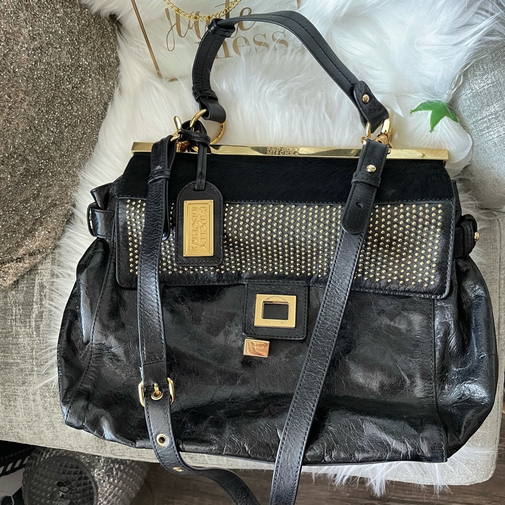 Badgley Mischka Gold & Black Shoulder Bag Purse